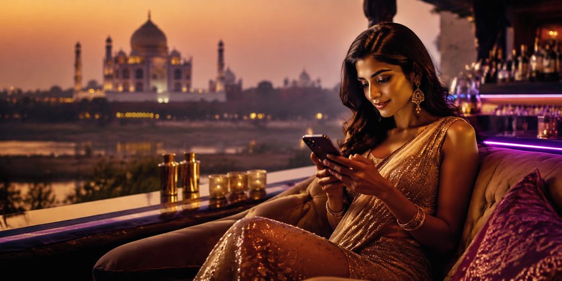 Young Indian enjoying mobile betting on cricket